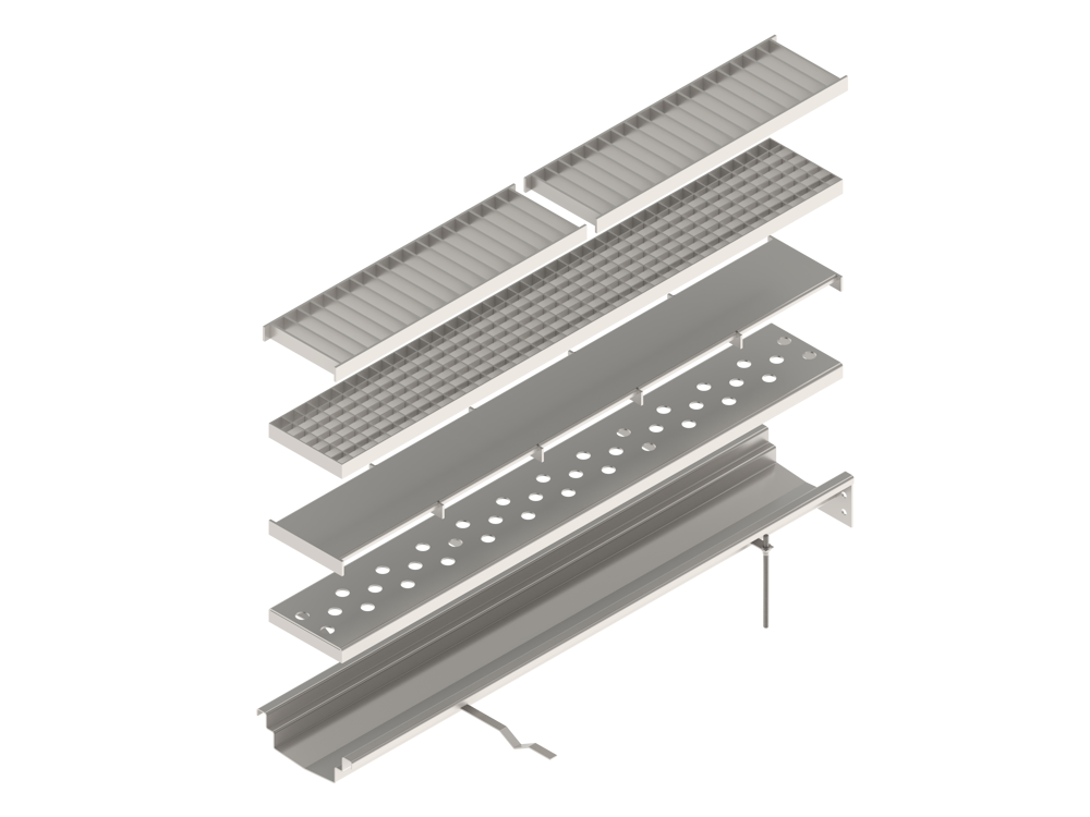 Лоток водоотводный из нержавеющей стали Евро 120